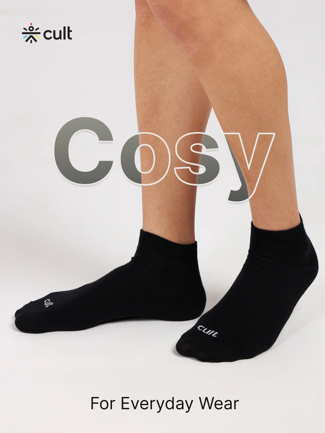 Casual Ankle Length Pack of 3 Black Men's Cotton Socks - Image 2