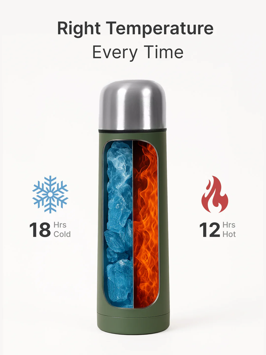 cult Stainless Steel Vacuum Bottle 500 ML Double Wall Insulated Thermos - Image 6