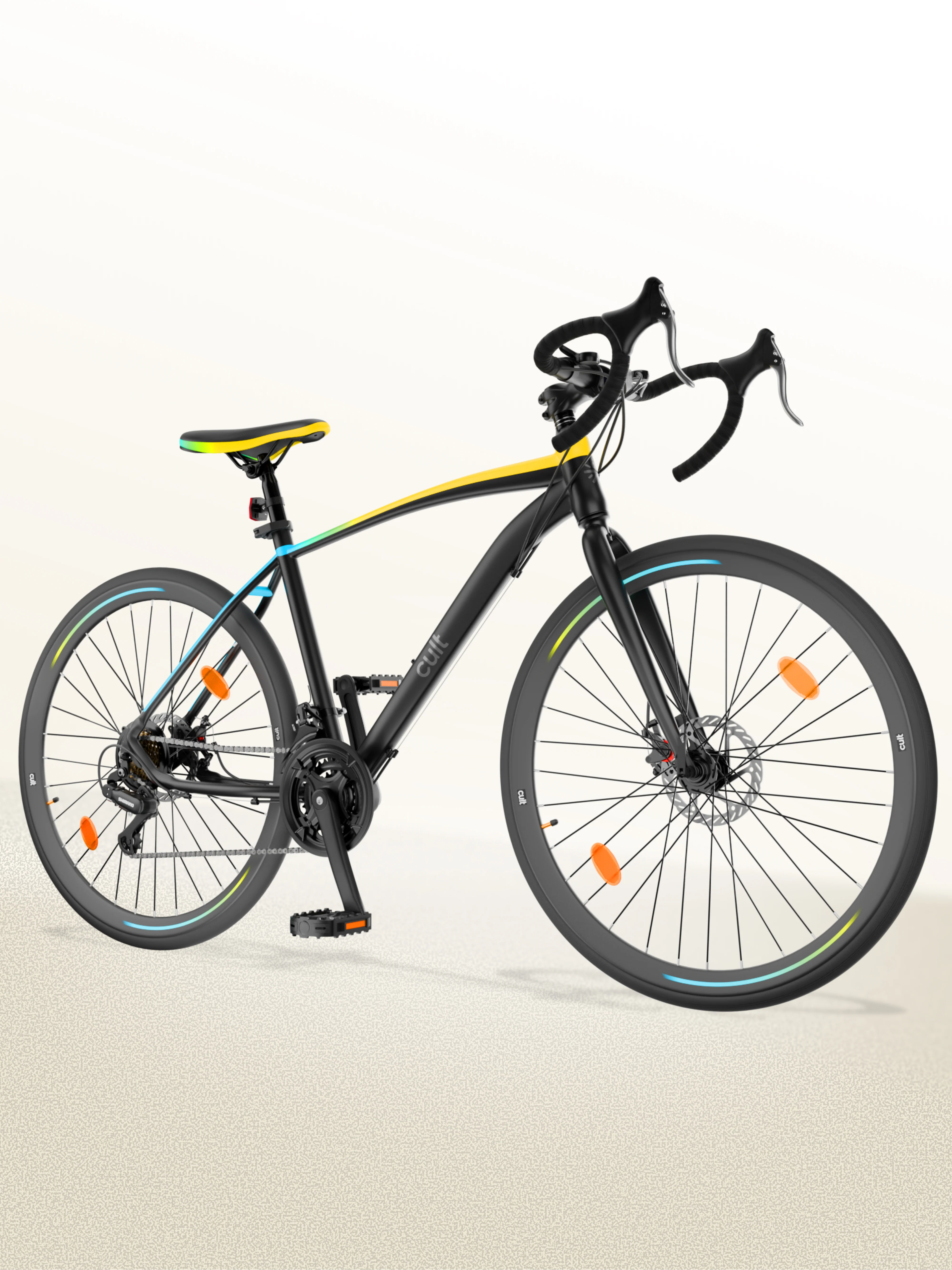 Cult Thrust 700C Road Cycle with 21 Speed Shimano Gears – Black