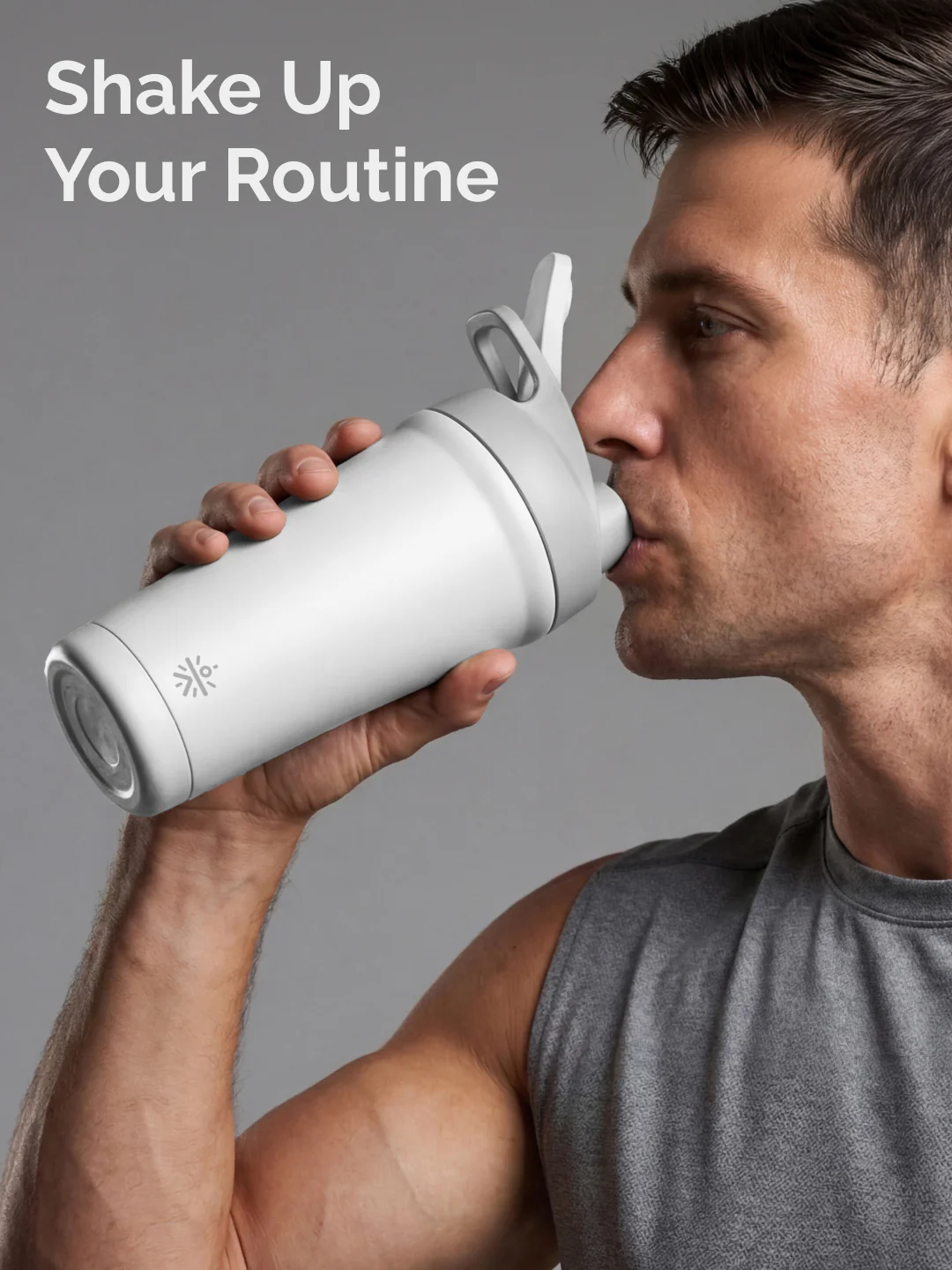 Cult White Steel Shaker Bottle 700 ml with Bottom Opener – Leakproof & Built for Performance - Image 2