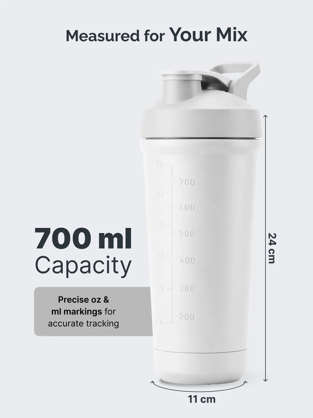 Cult White Steel Shaker Bottle 700 ml with Bottom Opener – Leakproof & Built for Performance - Image 6