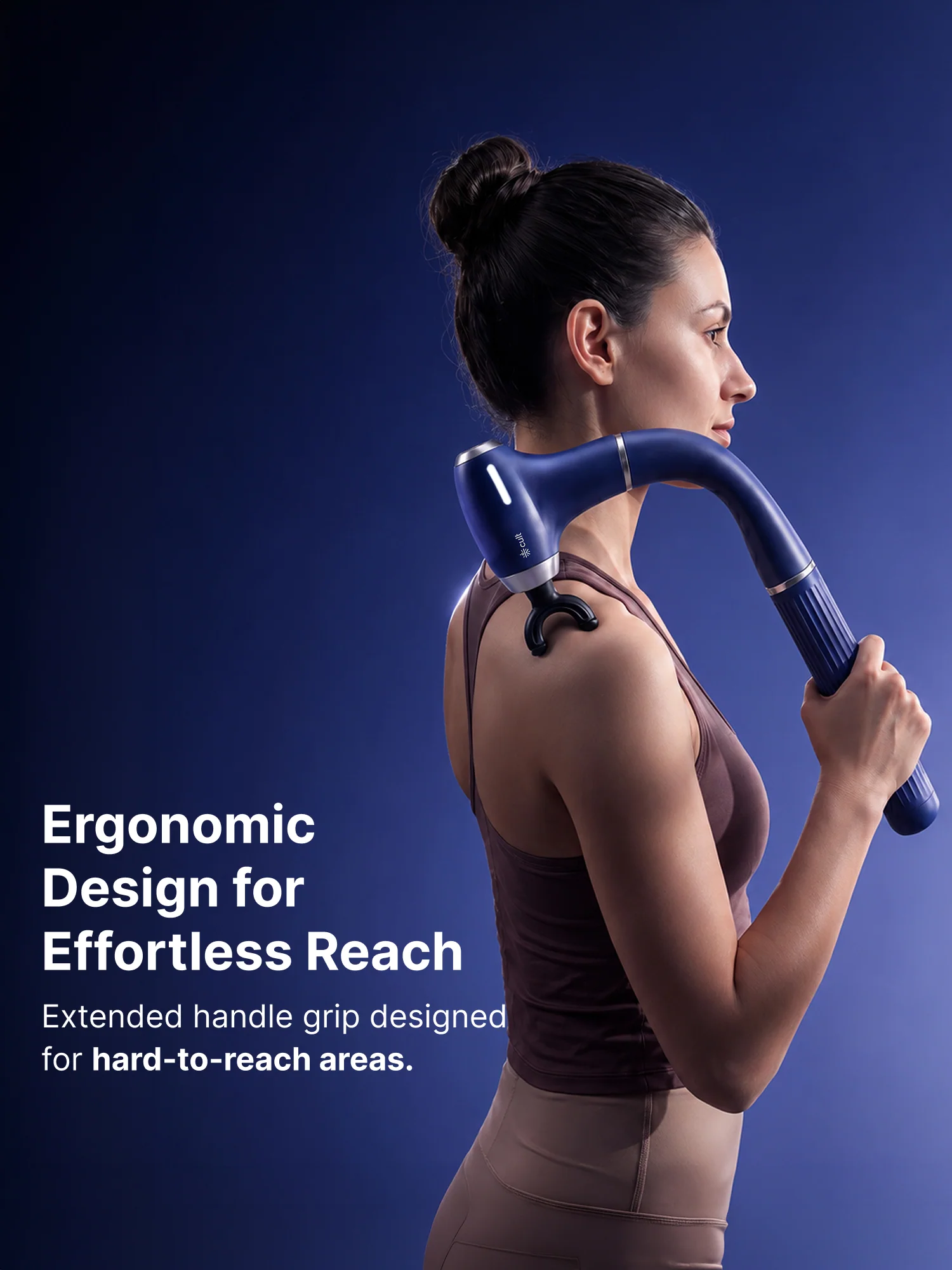 Cult XTND Massage Gun for Full-Body Muscle Relief, 3-in-1 Extension for Easy Back & Full-Body Massage, 35W Motor, 6 Speed Levels, 4 Massage Heads, Pain Relief Massager for Back, Shoulders, Legs & Everyday Recovery, Blue - Image 3
