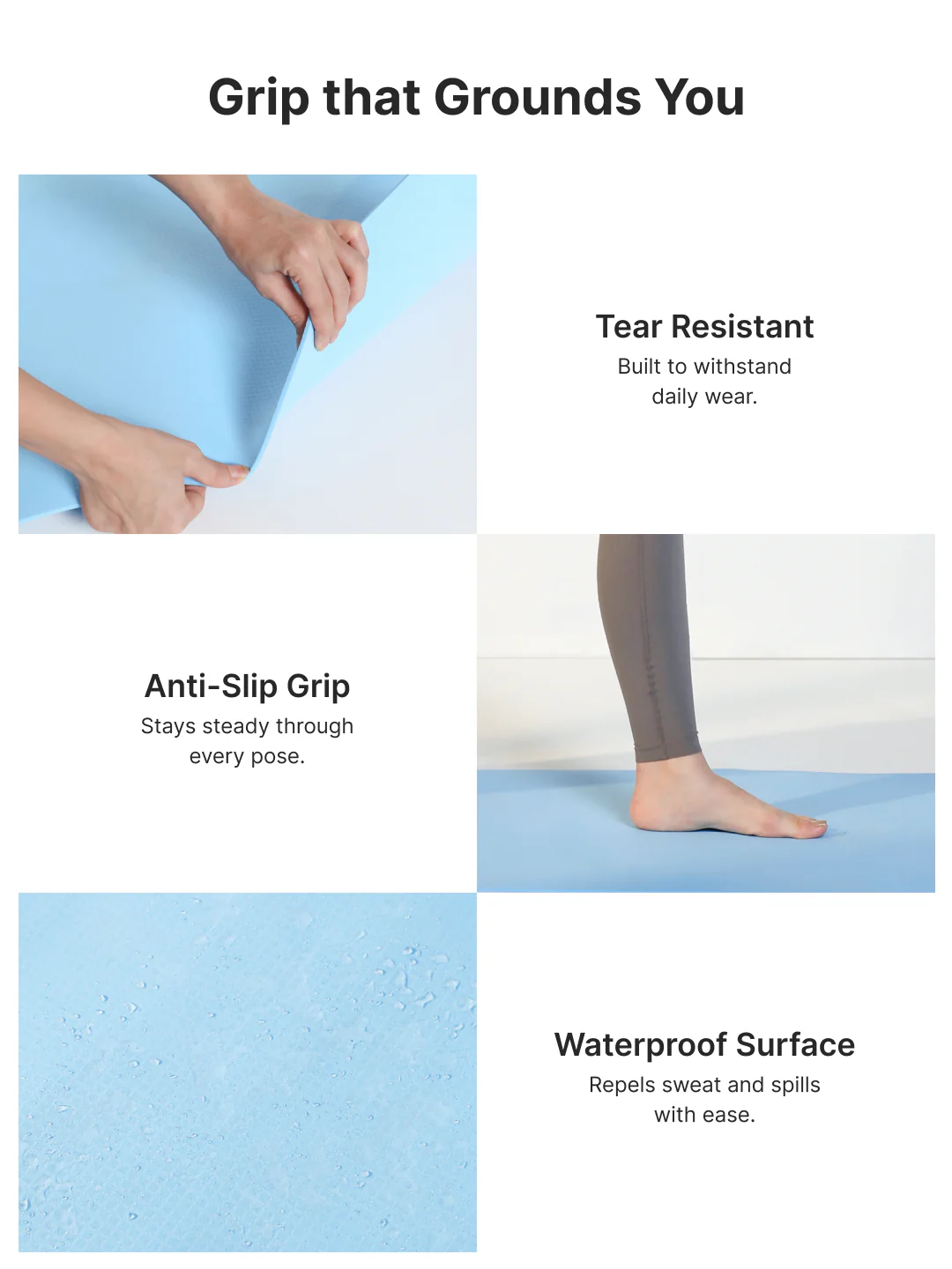 Cult Yoga Mat 4mm EVA with Carry Strap Lightweight, Non-Slip, Cushioned & Sweat-Resistant Exercise Mat Eco-Friendly Workout Mat for Yoga, Pilates, Meditation & Home Gym Blue - Image 5
