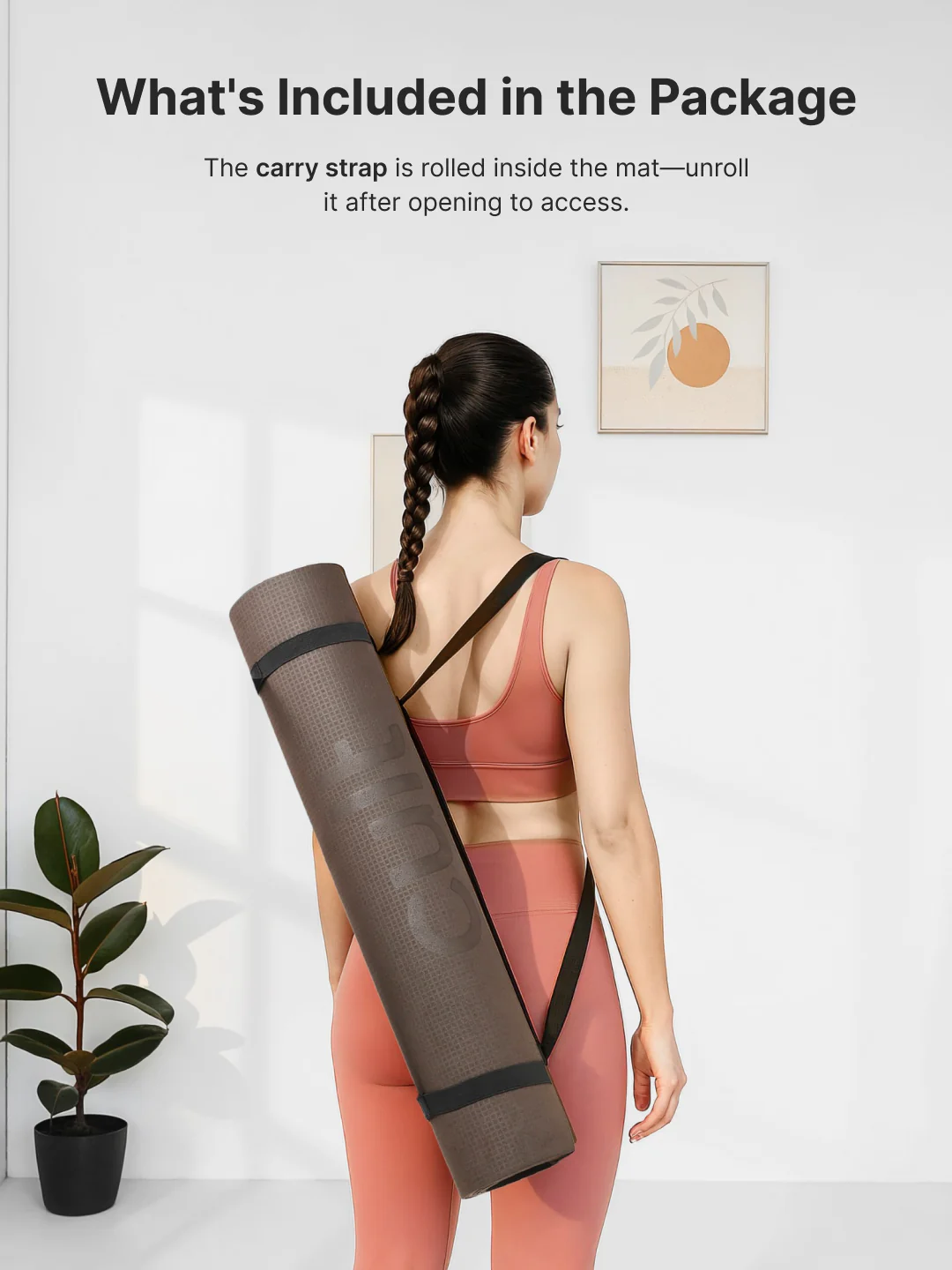 Cult Yoga Mat EVA 4mm with Carry Strap Non-Slip, Lightweight, Cushioned & Sweat-Resistant Exercise Mat Durable, Portable & Eco-Friendly Workout Mat for Yoga, Pilates, Home Gym & Fitness Brown - Image 9