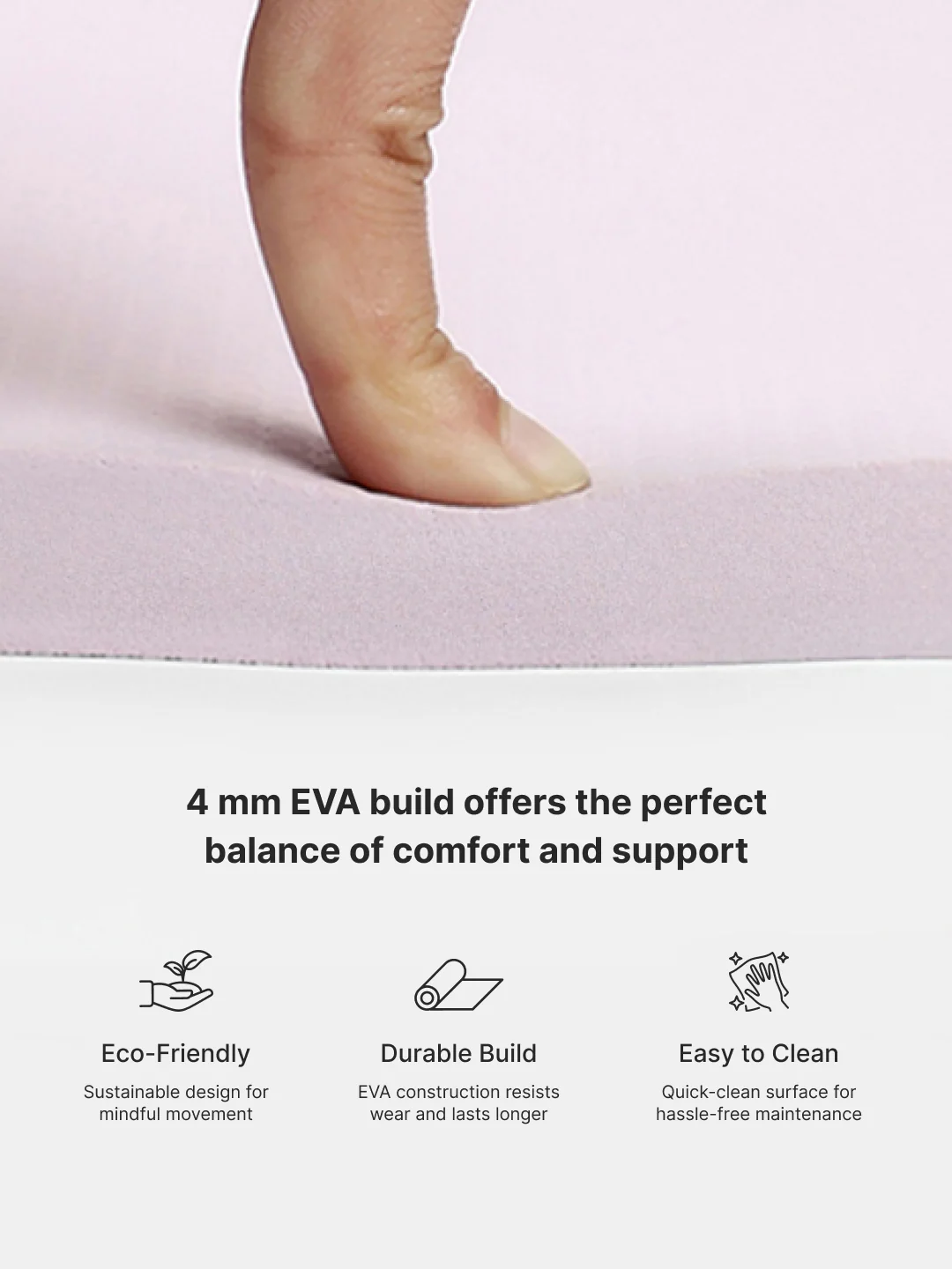 Cult Yoga Mat 4mm EVA with Carry Strap Lightweight, Non-Slip, Cushioned & Sweat-Resistant Exercise Mat Eco-Friendly Workout Mat for Yoga, Pilates, Meditation & Home Gym Pink - Image 6