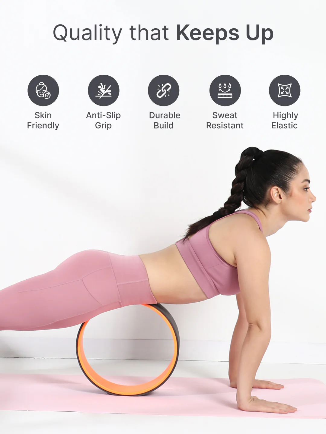 cult Yoga Wheel for Stretching and Balance Dark Grey - Image 3
