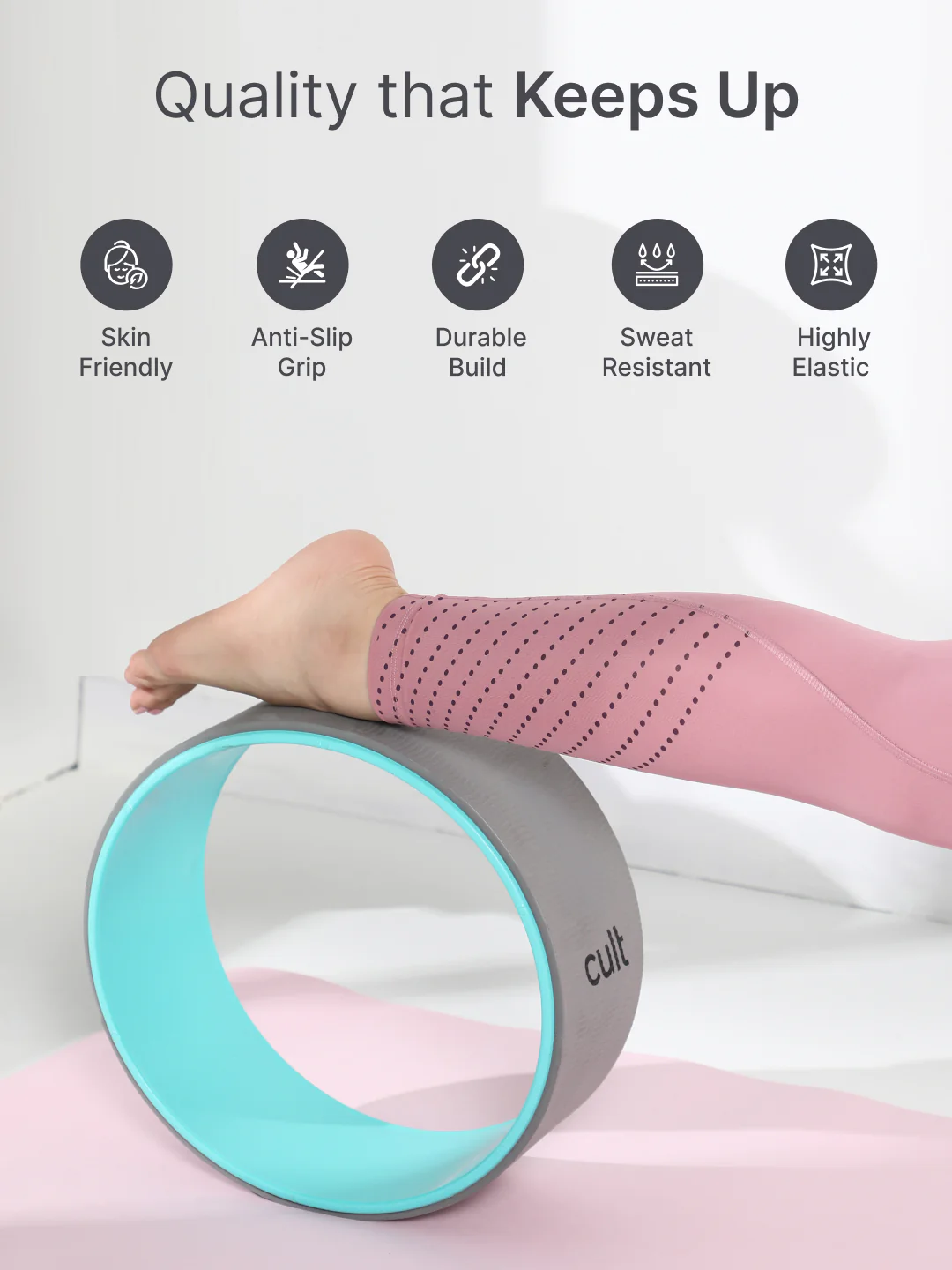 cult Yoga Wheel for Stretching and Balance Grey - Image 3
