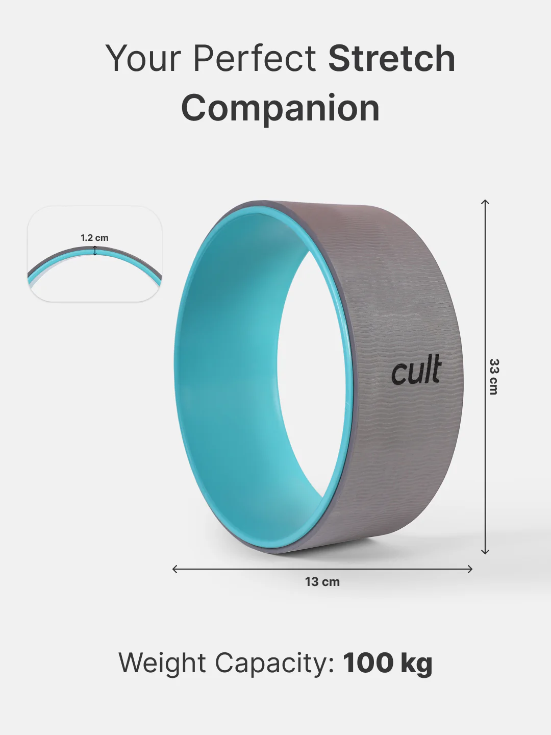 cult Yoga Wheel for Stretching and Balance Grey - Image 6