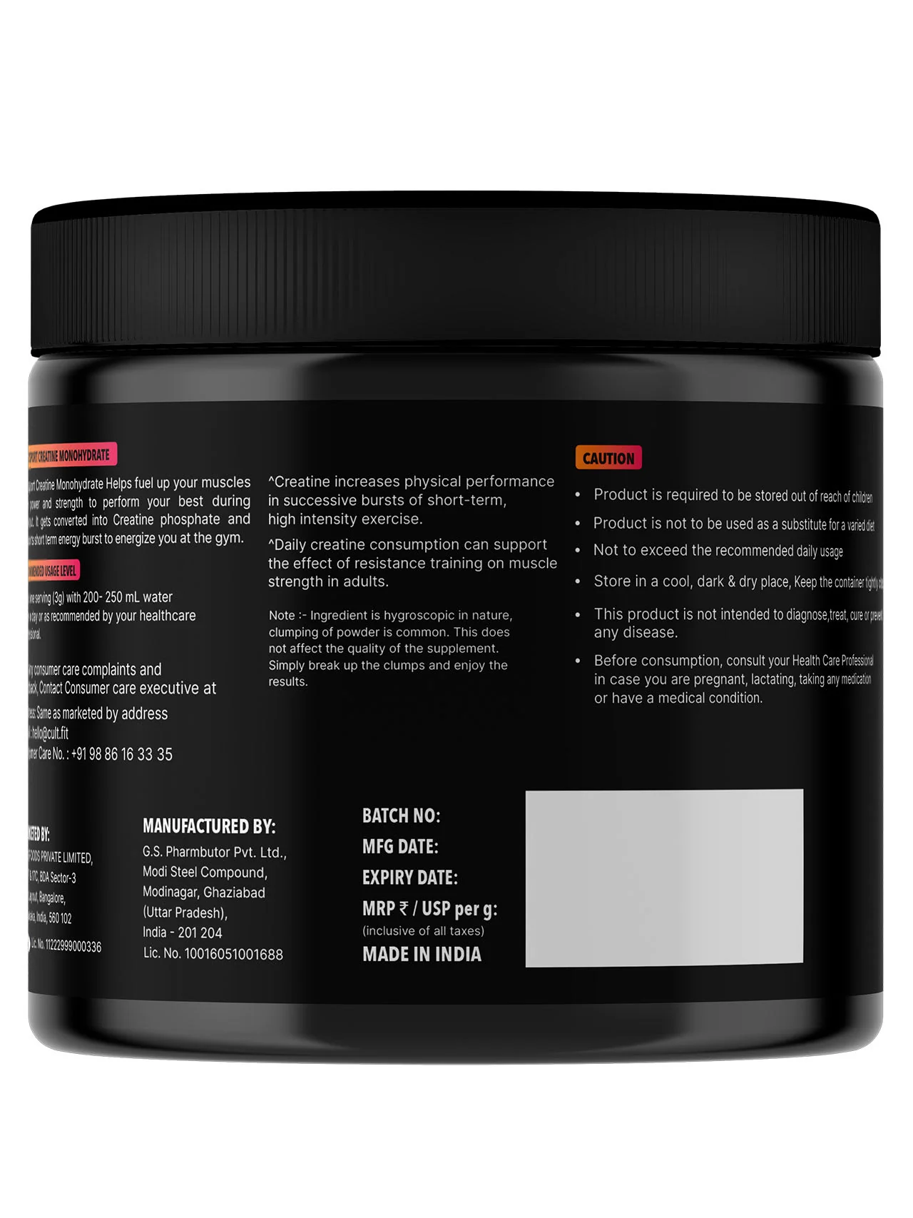 Cultsport Creatine Monohydrate 100 g | Micronised | 100% Vegetarian | Unflavoured | Dairy-Free | Gluten-Free - Image 2