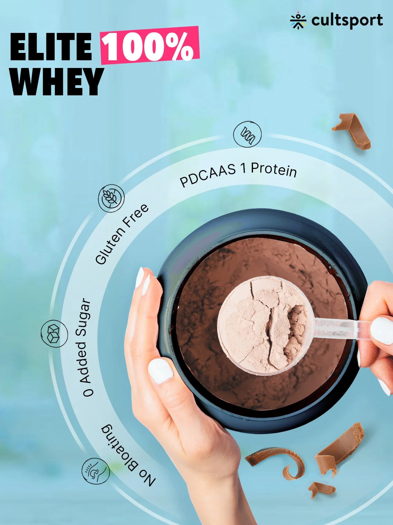 100% Whey Protein Premium Protein - 2kg | Sugar free | Protein Powder for Men & Women for Muscle Support & Recovery | 25g Protein Per Serving | 2.5g BCAA, 3.9g Glutamic acid | Belgium Dark Chocolate - Image 9