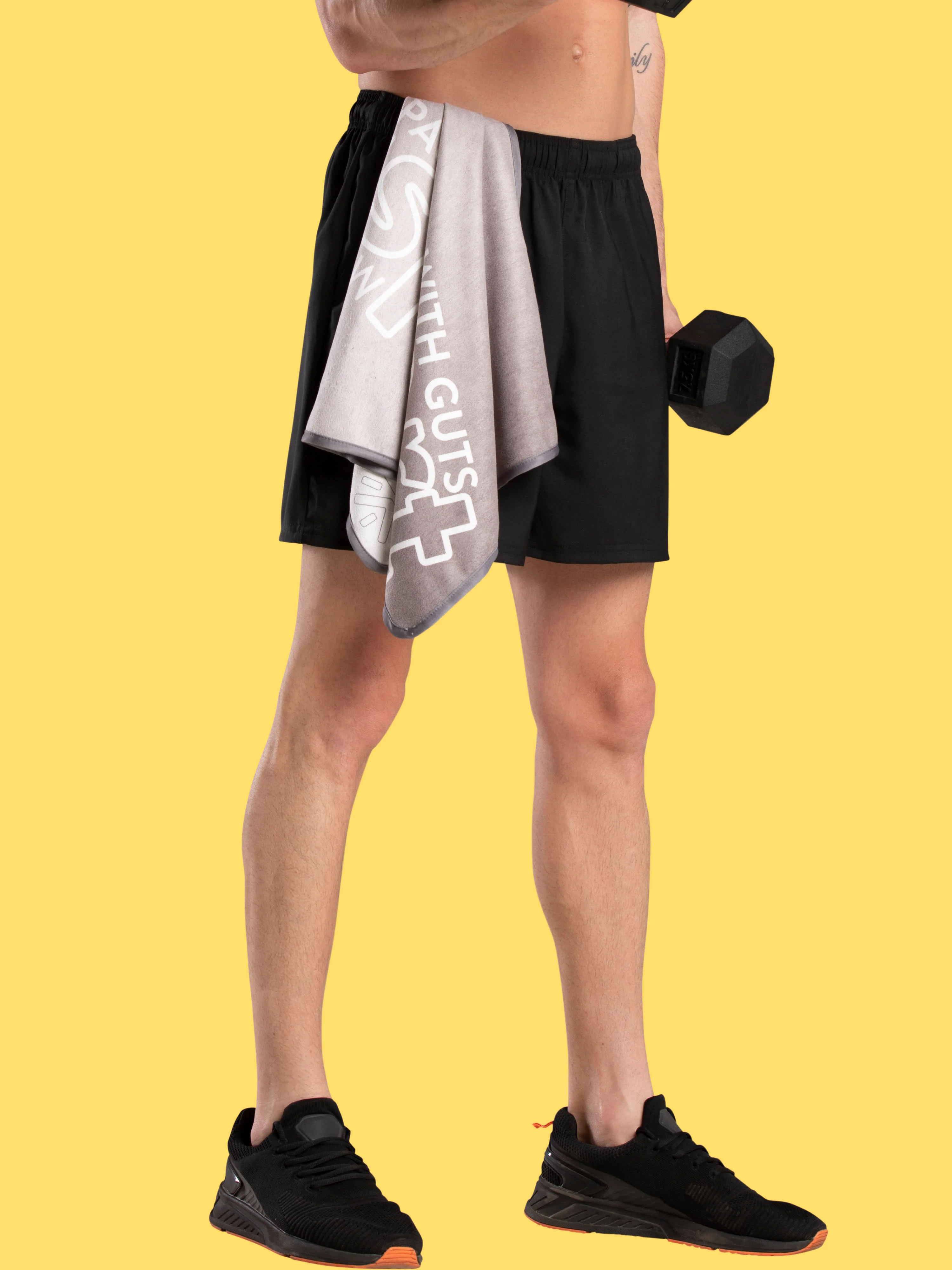 Packed With Guts Grey Gym Towel