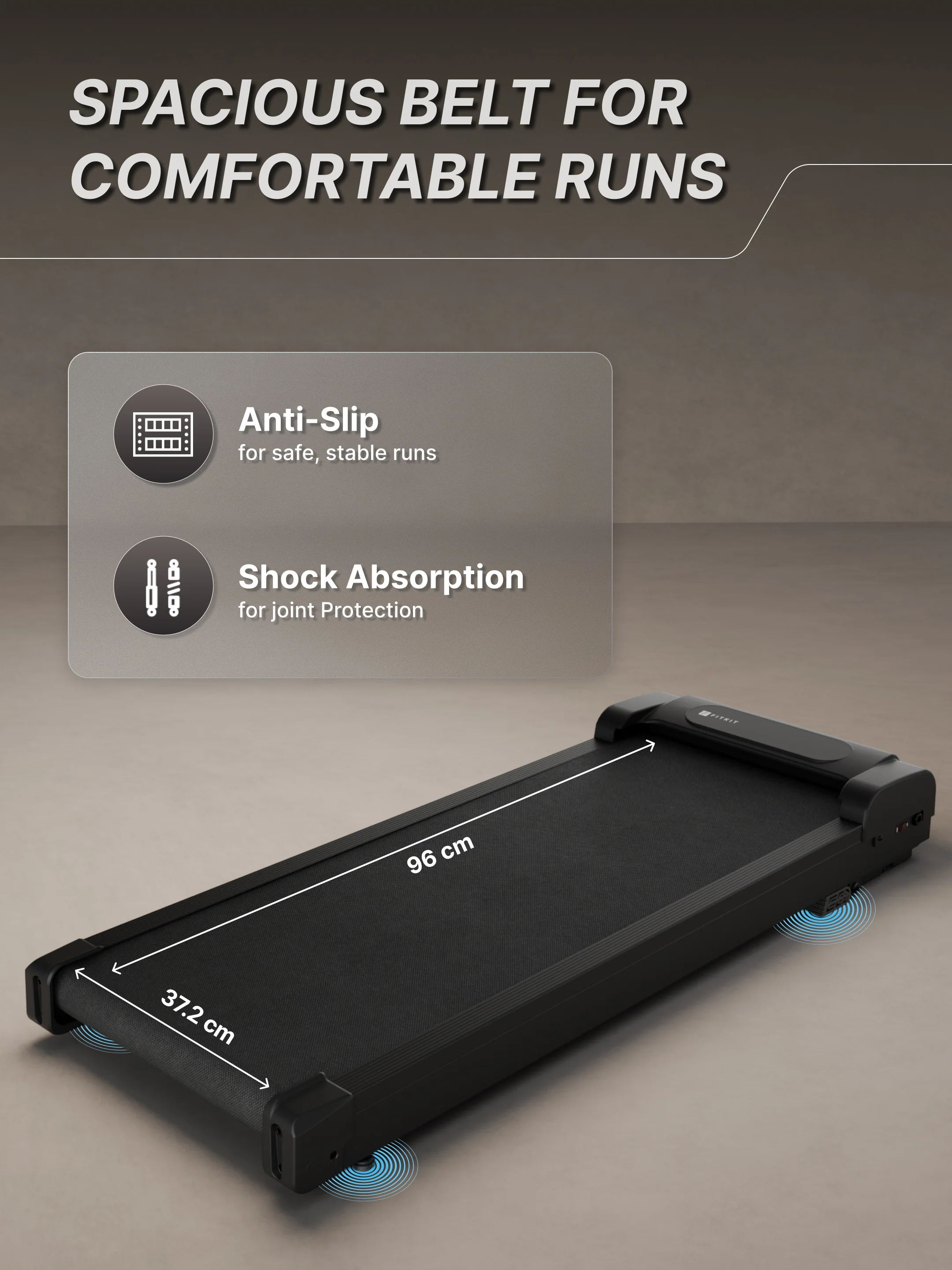 Fitkit by Cult Walking Pad Neo Black (BLDC 3.5HP Peak Power) Compact & Under Desk BLDC Motor Treadmill | Max Weight: 120kg | Home use with Remote Control (with 6 Months Extended Warranty) - Image 6