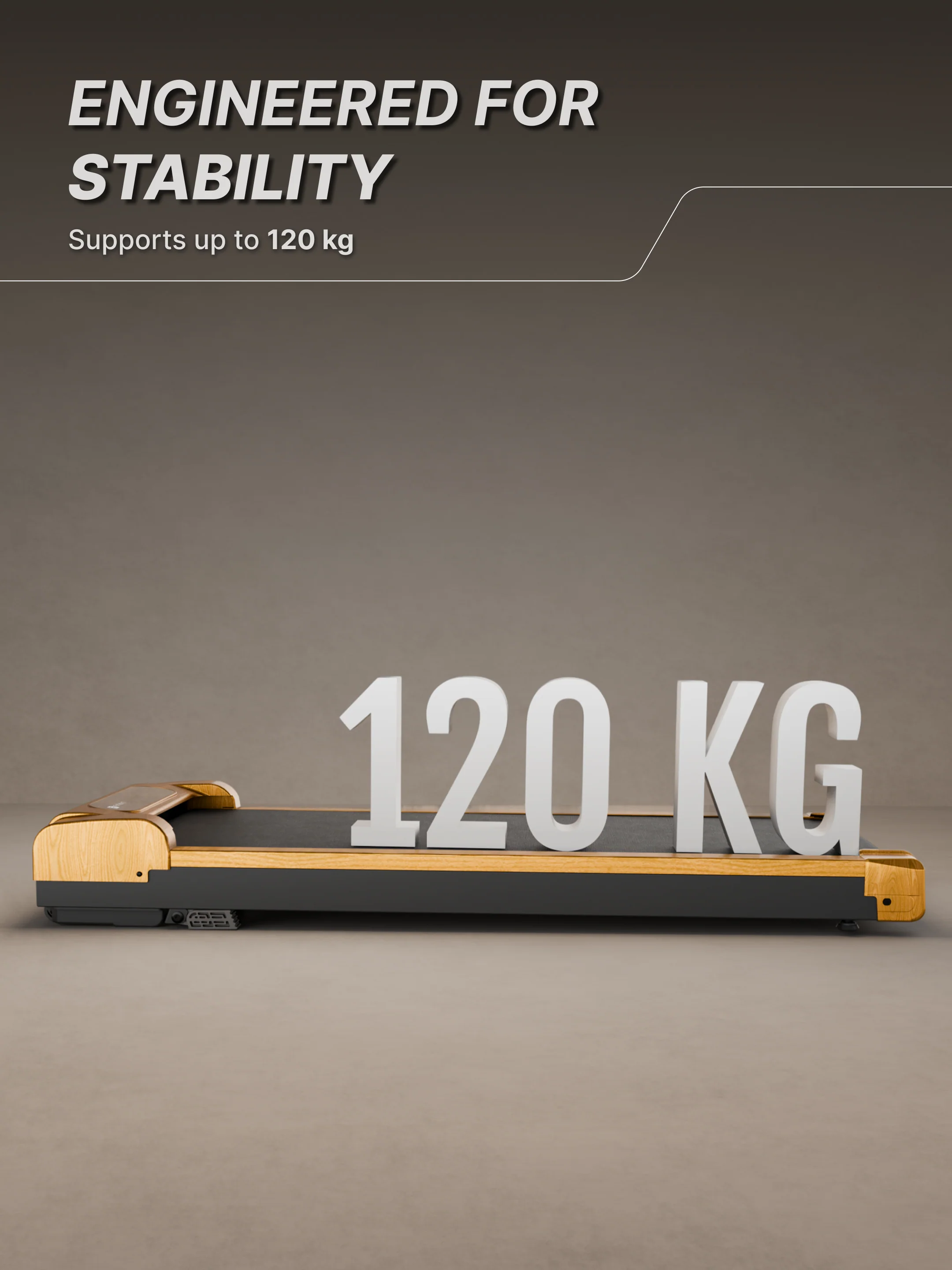 Fitkit by Cult Walking Pad Neo Gold Oak (BLDC 3.5HP Peak Power) Compact & Under Desk DC Motor Treadmill | Max Weight: 120kg | Home use with Remote Control (with 6 Months Extended Warranty) - Image 3