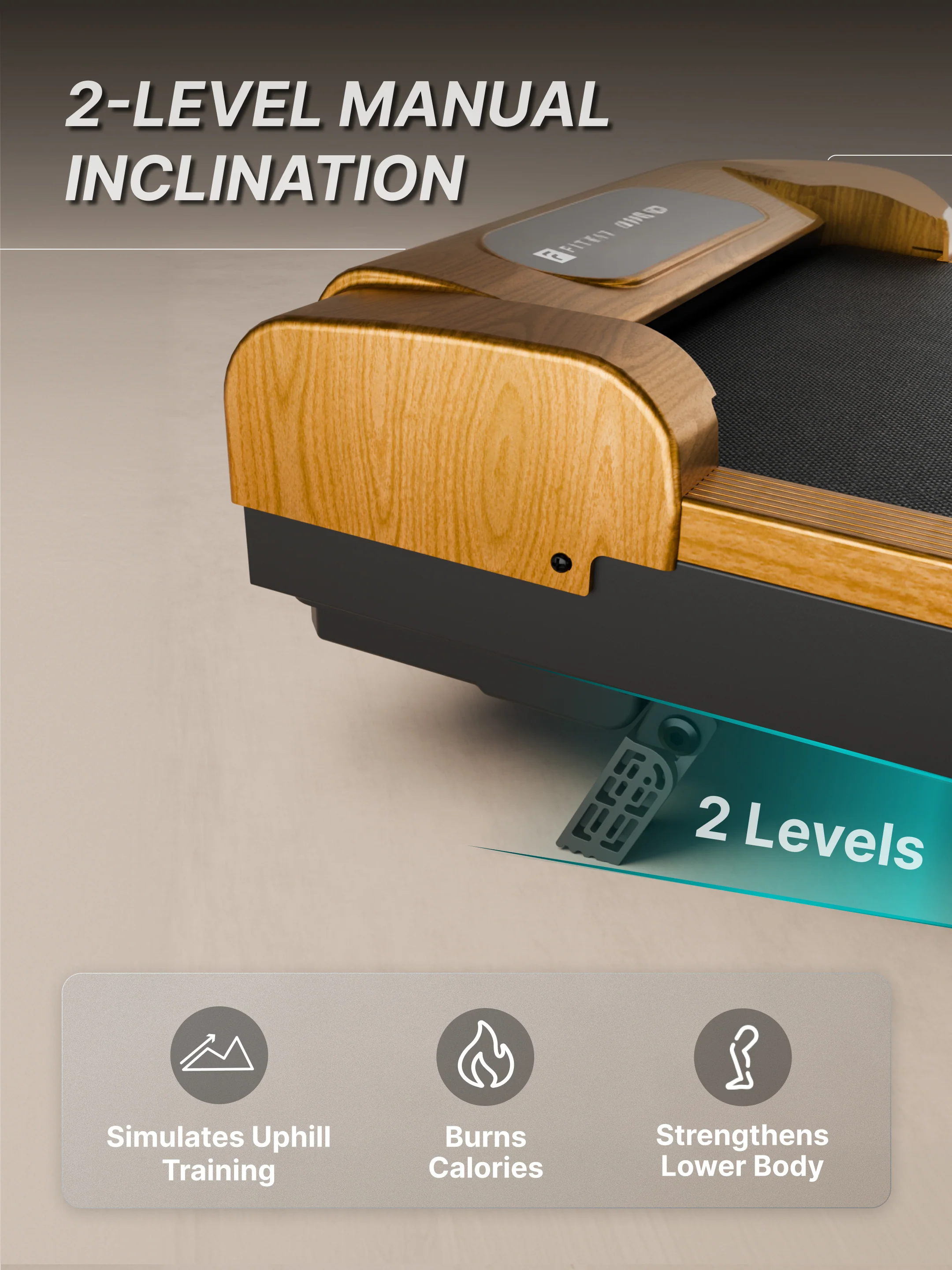 Fitkit by Cult Walking Pad Neo Gold Oak (BLDC 3.5HP Peak Power) Compact & Under Desk DC Motor Treadmill | Max Weight: 120kg | Home use with Remote Control (with 6 Months Extended Warranty) - Image 6