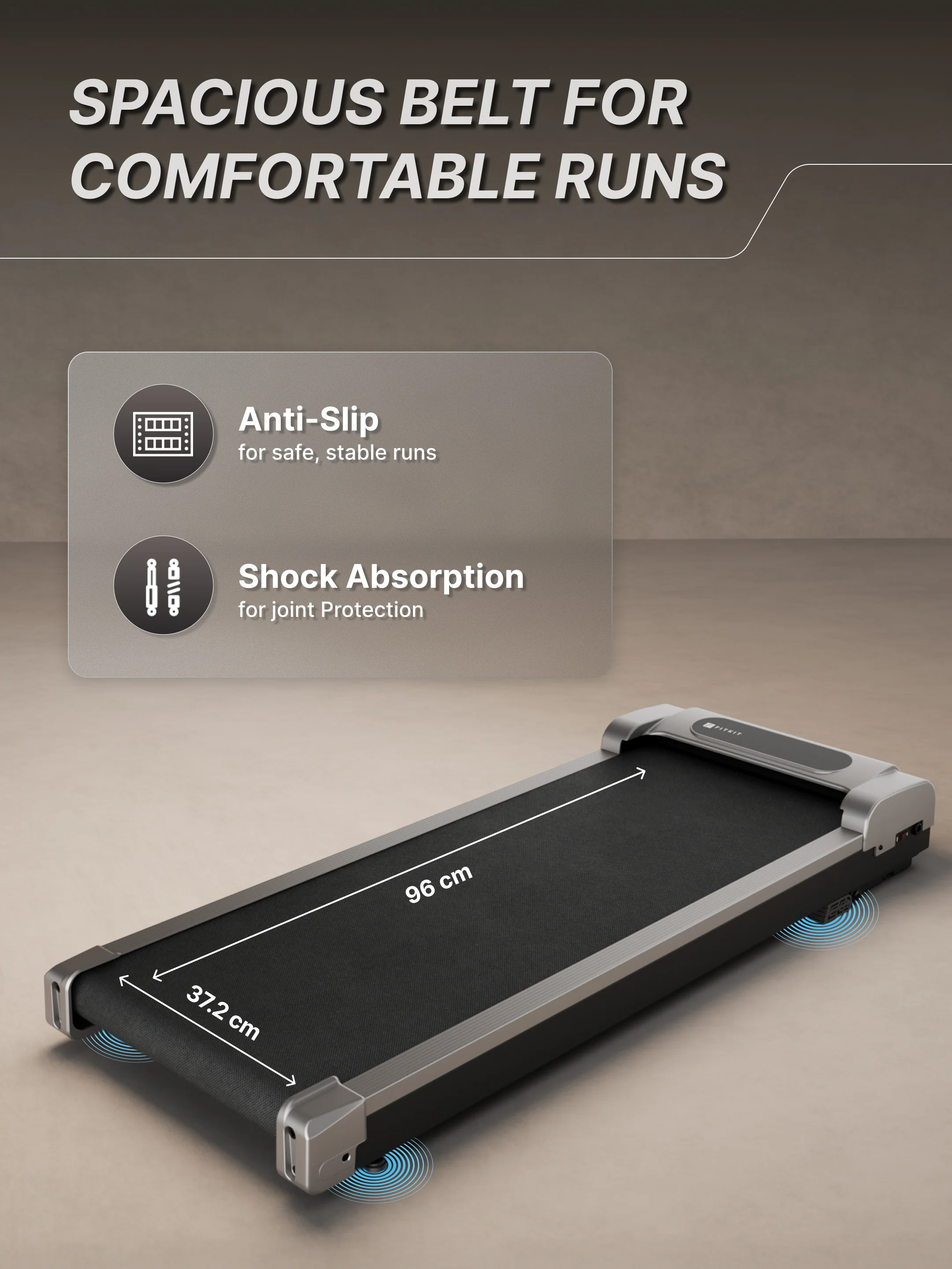 Fitkit by Cult Walking Pad Neo Silver (BLDC 3.5HP Peak Power) Compact & Under Desk BLDC Motor Treadmill | Max Weight: 120kg | Home use with Remote Control (with 6 Months Extended Warranty) - Image 5