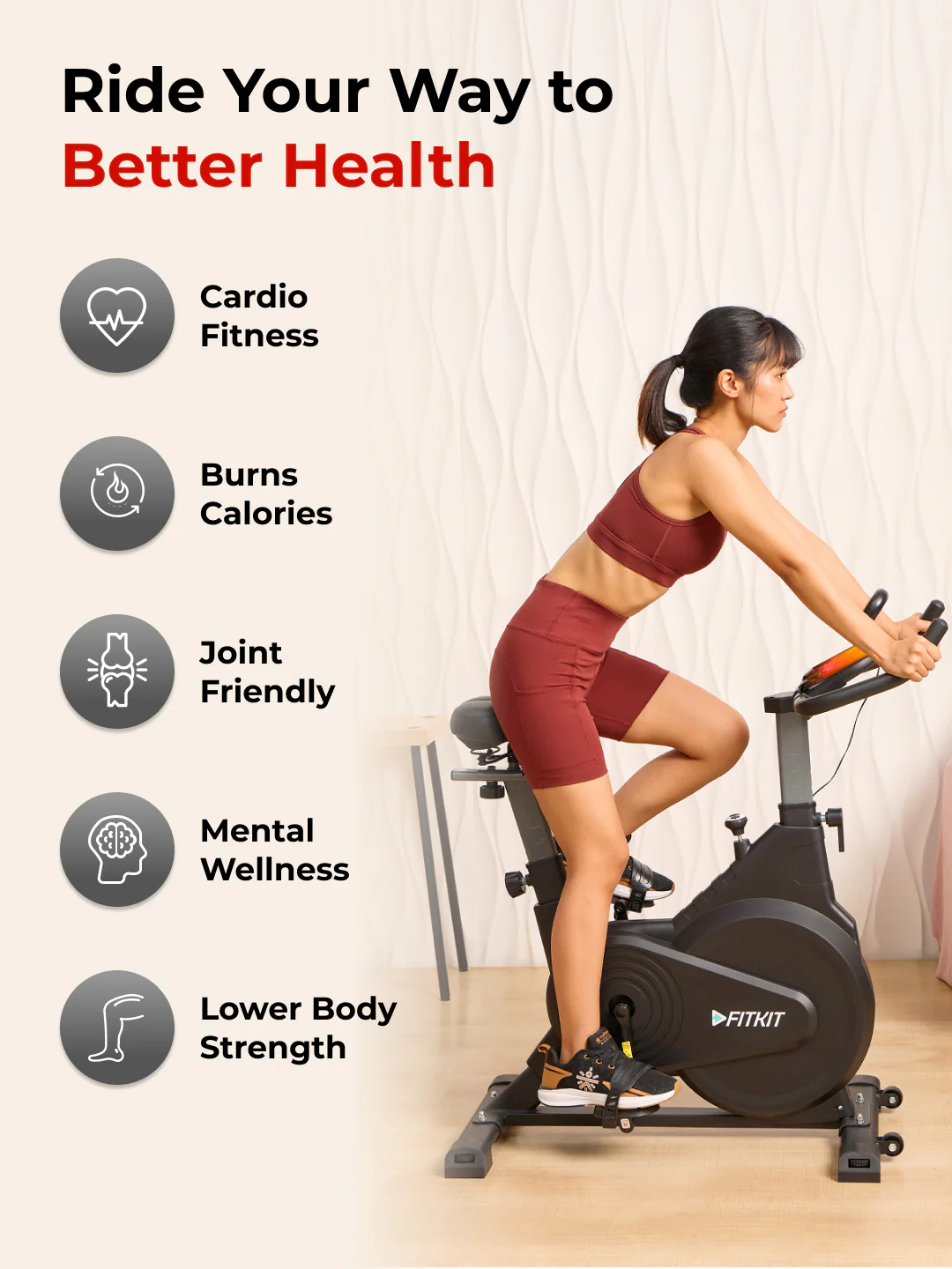 FK7003 Spinbike | 9kg Flywheel | Max Weight: 140Kg | Black (6 months warranty + 6 months extended warranty) - Image 5