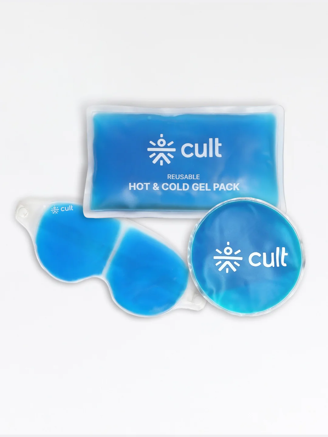 Hot & Cold Gel Pack with Eye Mask Reusable Pain Relief for Headaches, Puffiness, Injuries & Everyday Recovery Pack of 3