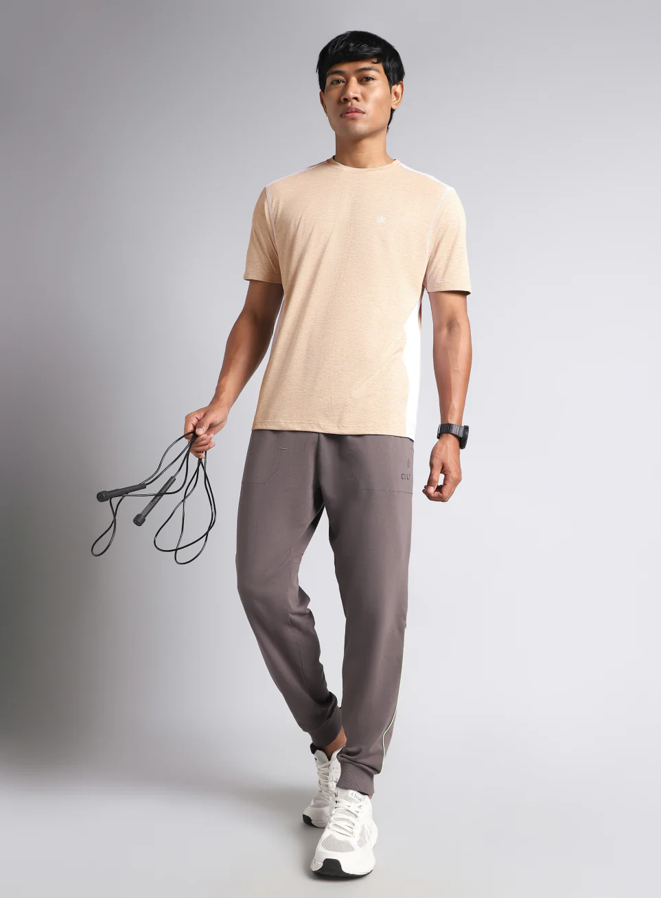 Men's Amp Up Beige Comfortech T-shirt - Image 2