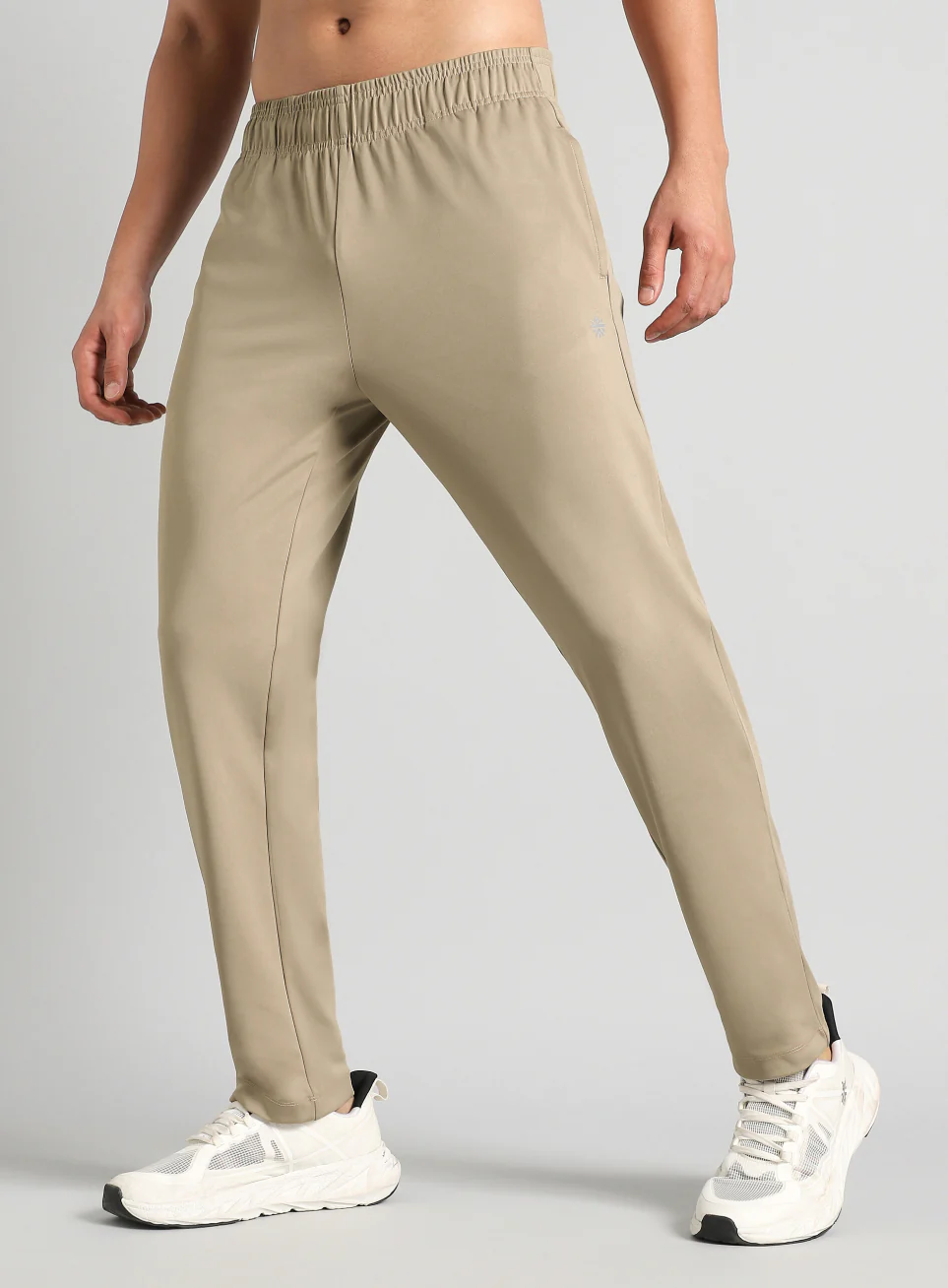 Men's Beige Runner's In Motion Graphic Trackpants
