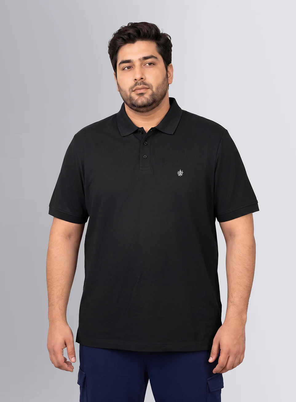 Men's Black All Day Play Plus Size Polo T-shirt