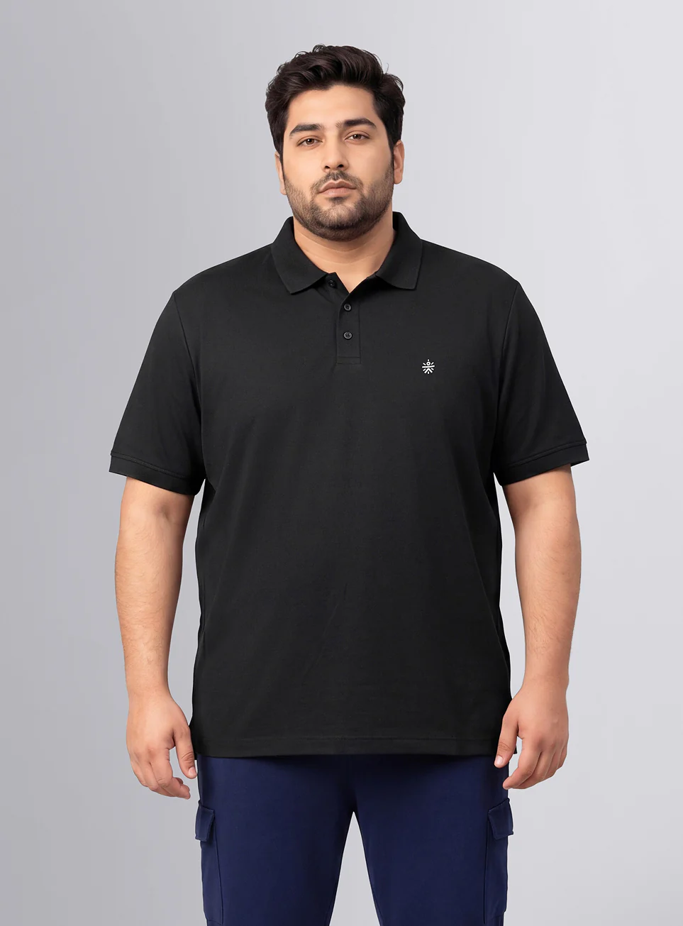Men's Black All Day Play Plus Size Polo T-shirt - Image 4