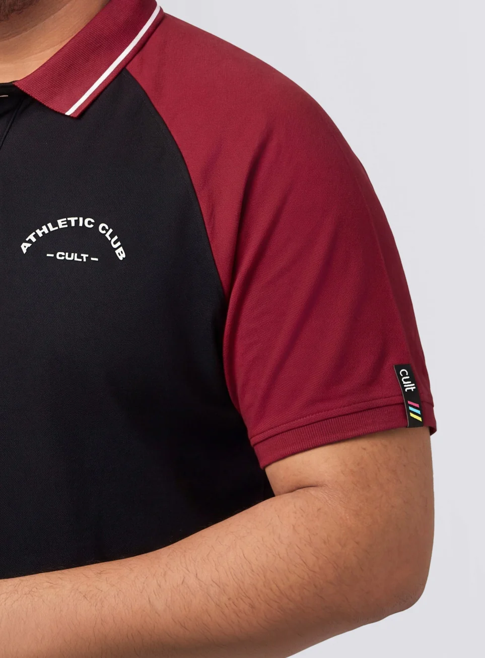 Men's Black Athletic Club Plus Size Polo T-shirt - Image 9