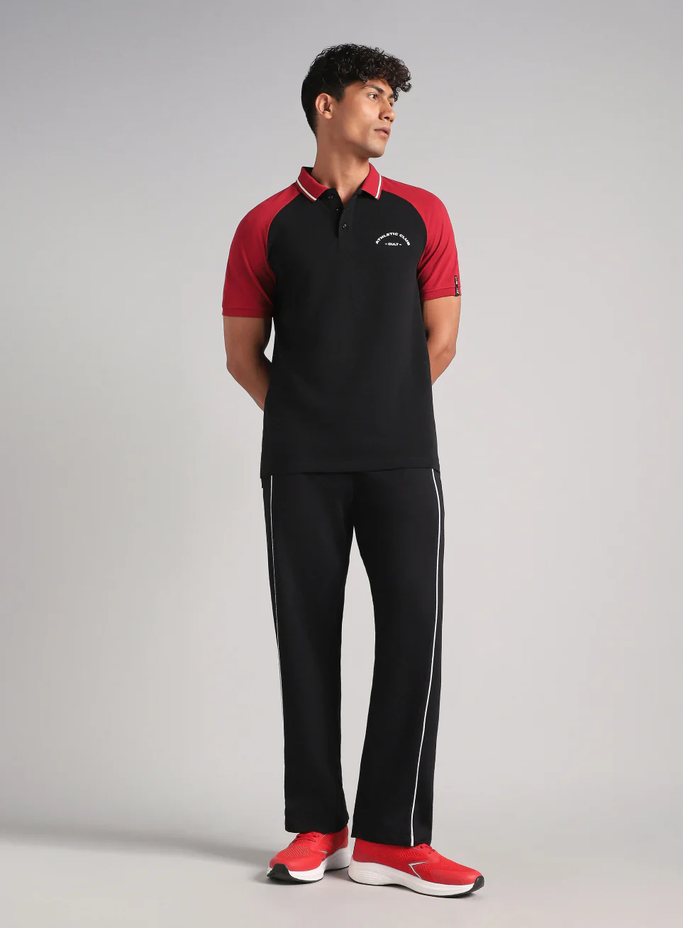 Men's Black Athletic Club Polo T-Shirt - Image 2