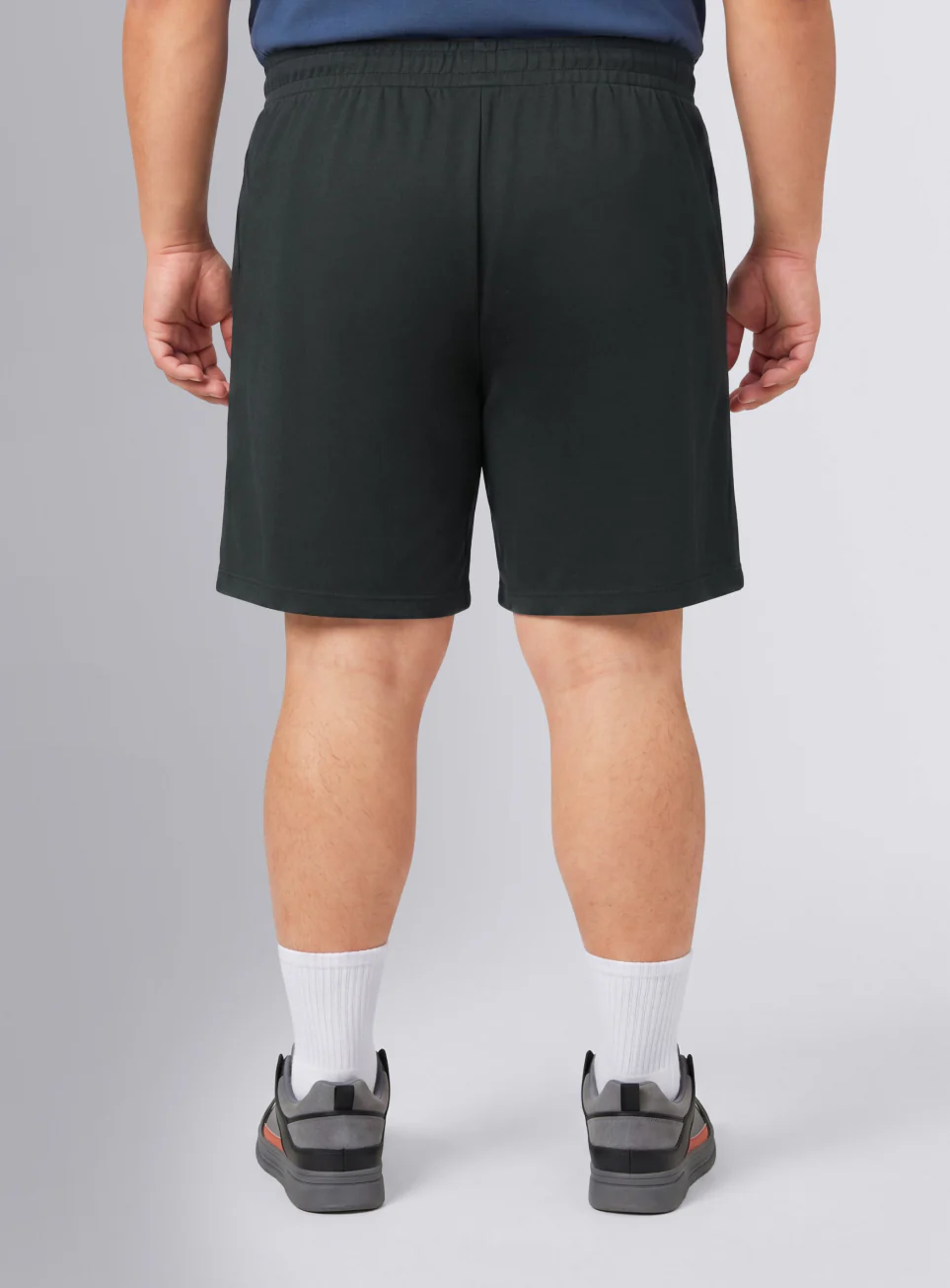 Men's Black Contrast Panel Plus Size Shorts - Image 6