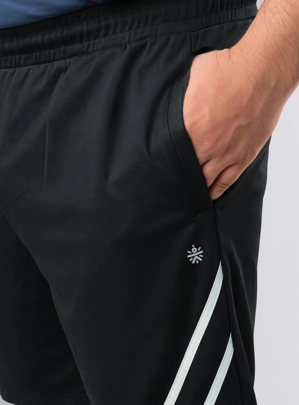 Men's Black Contrast Panel Plus Size Shorts - Image 7