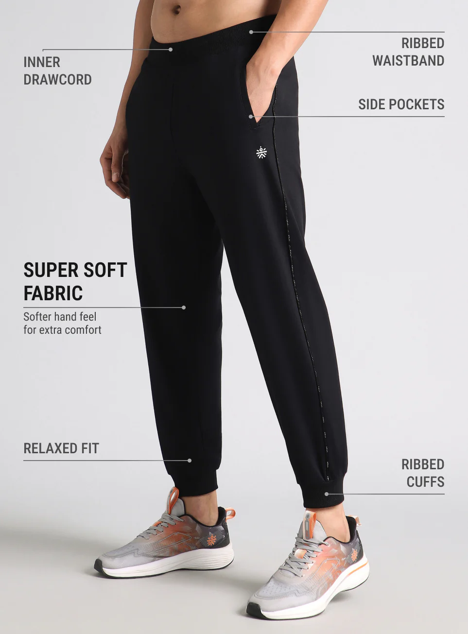 Men's Black Cult Everyday Relaxed Fit Joggers - Image 5