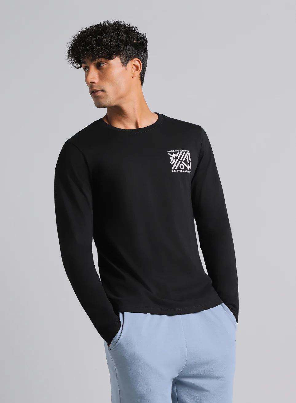 Men's Black Cult Graphic Full Sleeve T-shirt