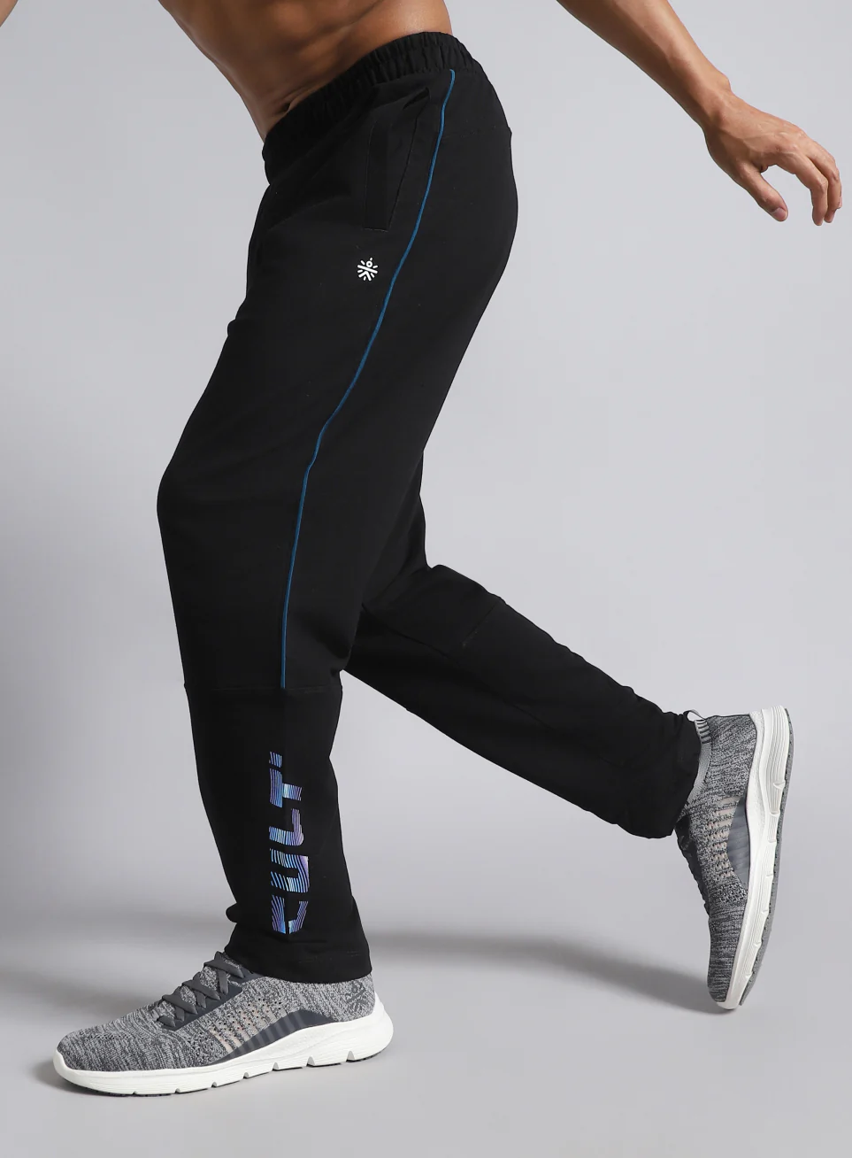 Men's Black Dance Brand Carrier Trackpants