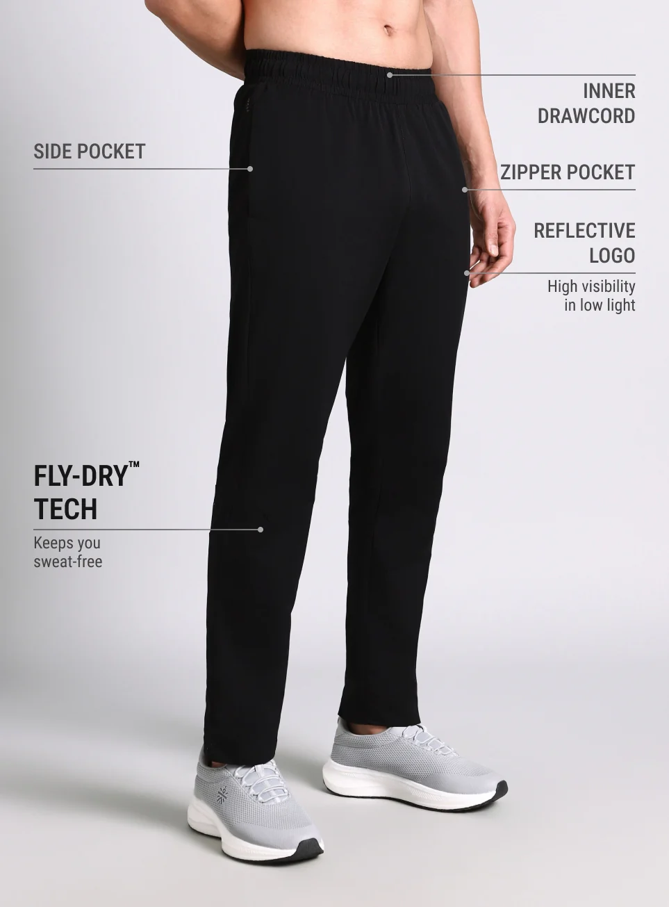 Men's Black Dark Series Running Trackpants - Image 5
