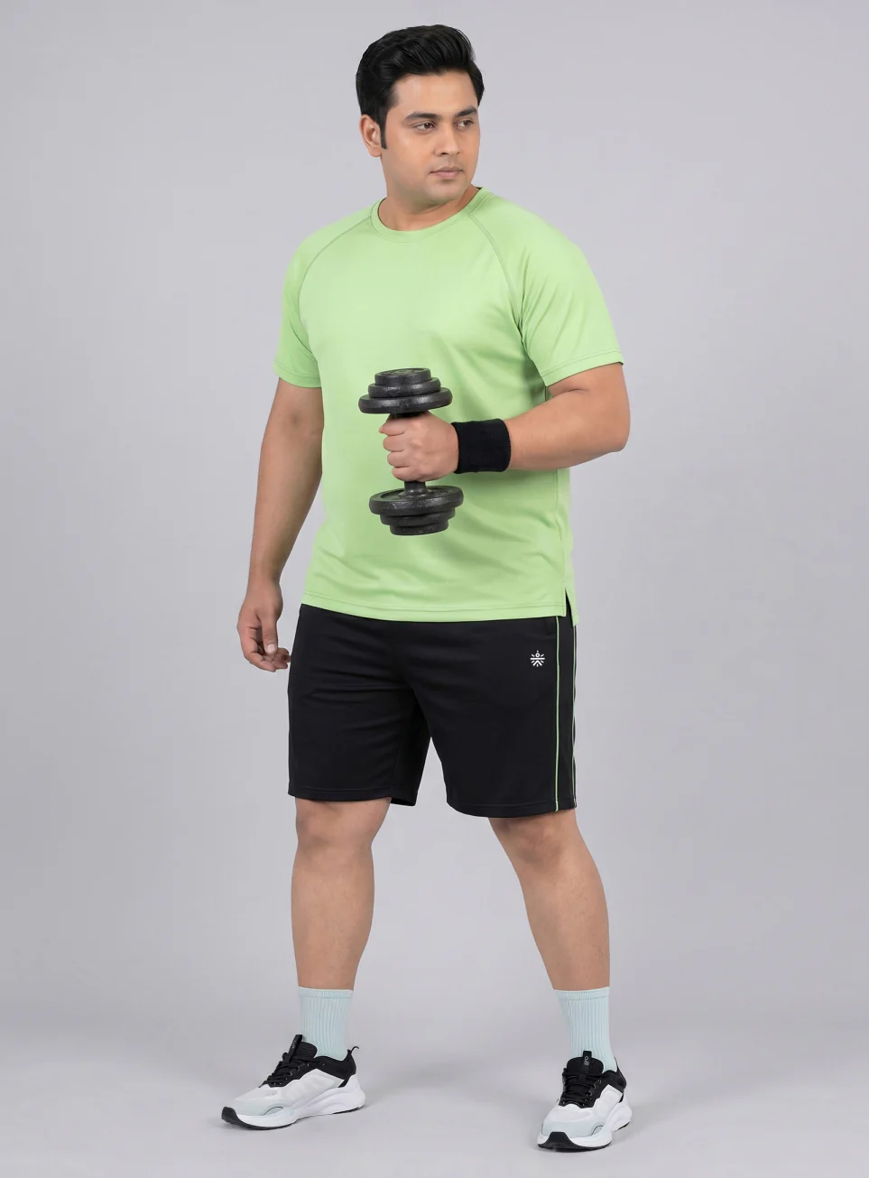 Men's Black Edge Line Training Plus Size Shorts - Image 2