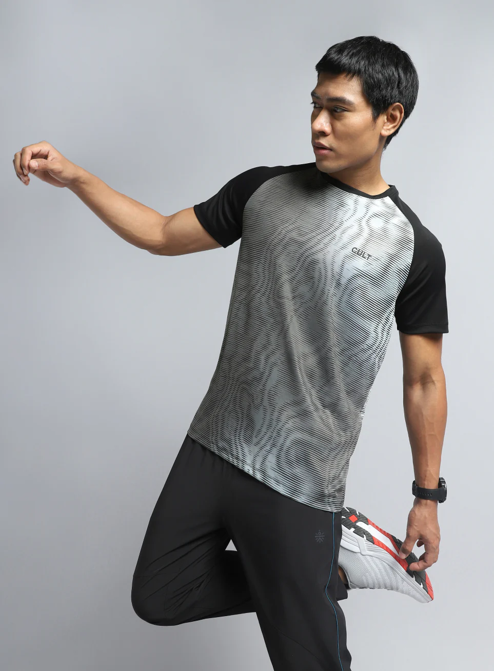 Men's Black Energy Map All Over Print T-shirt