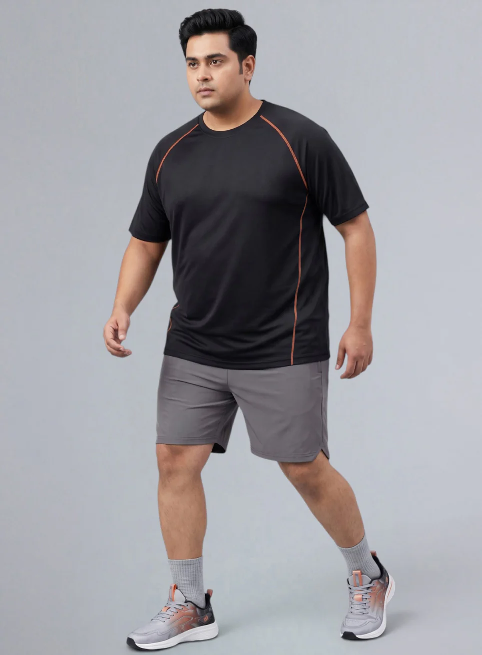 Men's Black Everyday Workout Train Plus Size T-shirt - Image 3