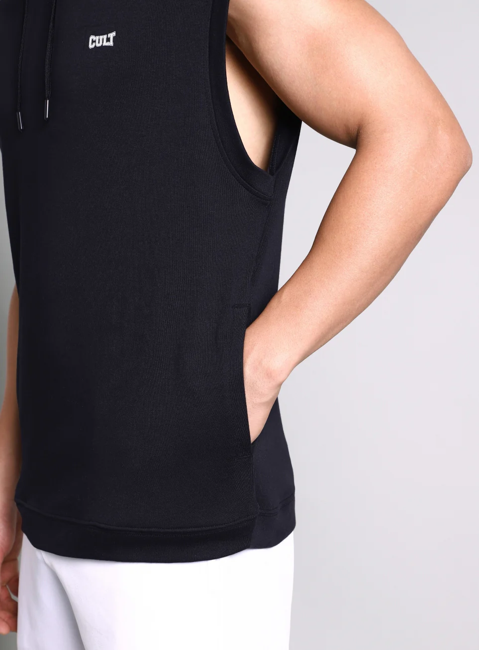 Men's Black Fight Combat Hoodie Tank - Image 10