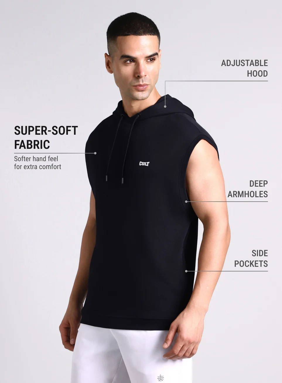 Men's Black Fight Combat Hoodie Tank - Image 5