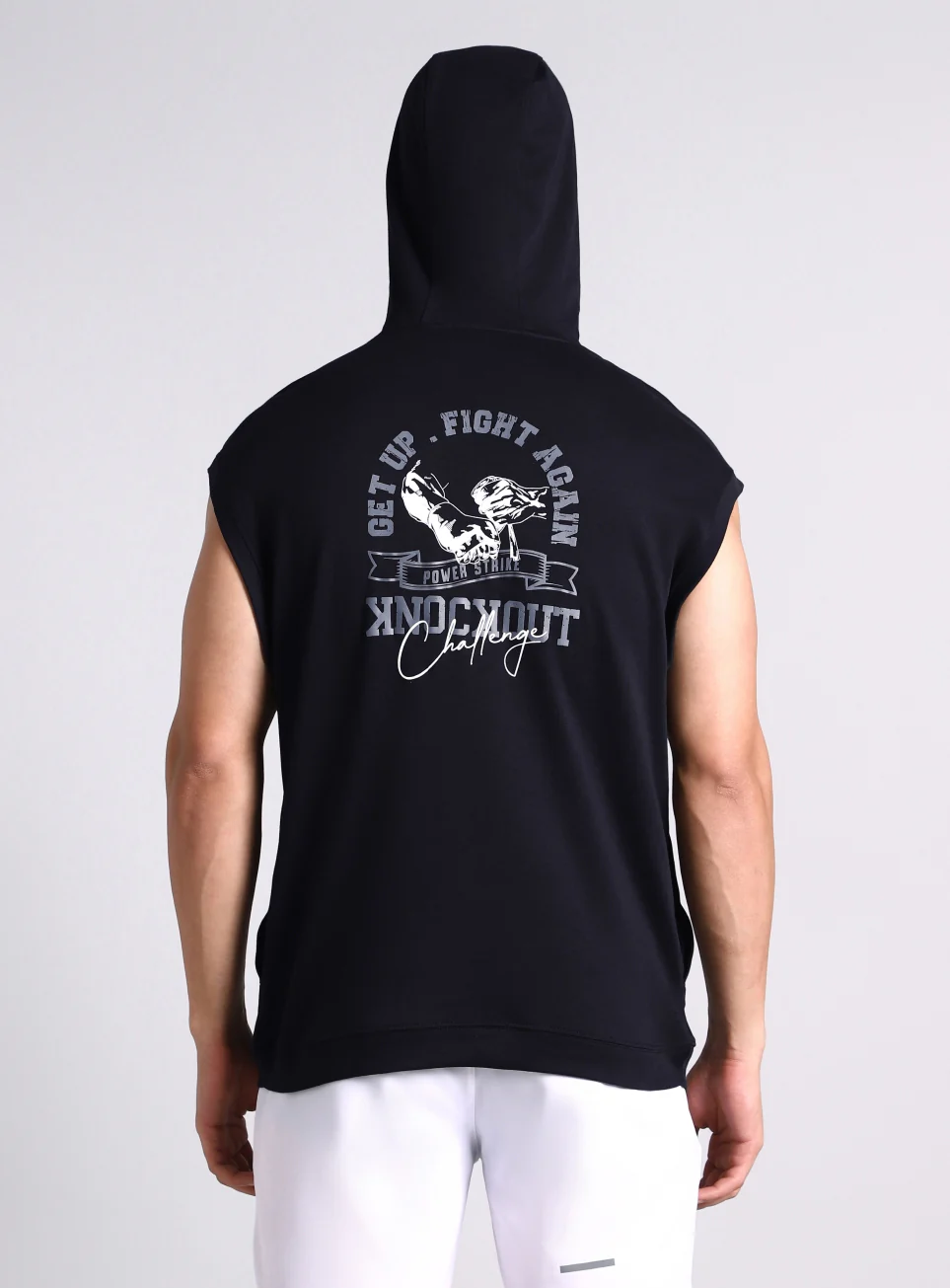 Men's Black Fight Combat Hoodie Tank - Image 6
