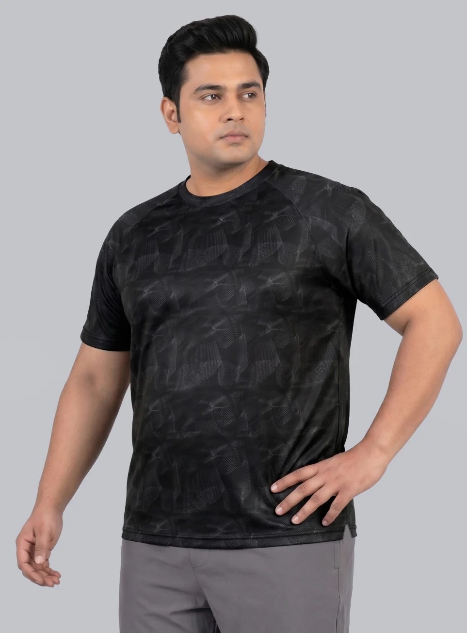 Men's Black High Energy Line Training Plus Size T-shirt