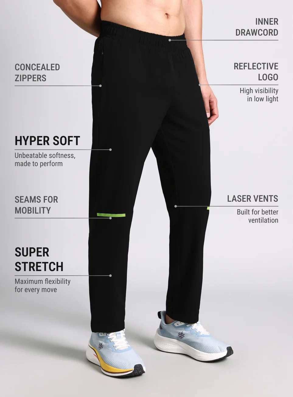 Men's Black High Impact Running Trackpants - Image 5