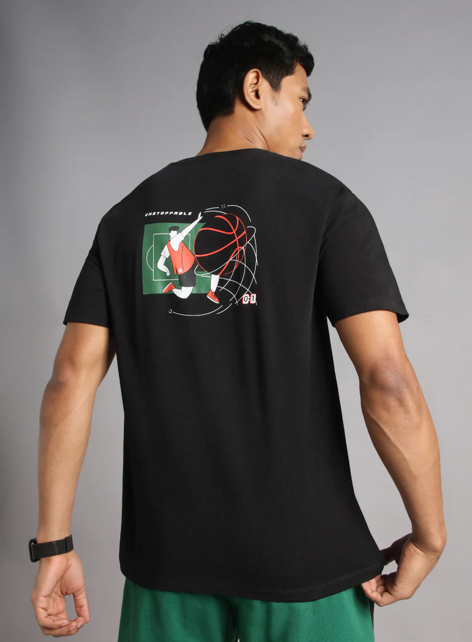 Men's Black In Action Graphic T-shirt