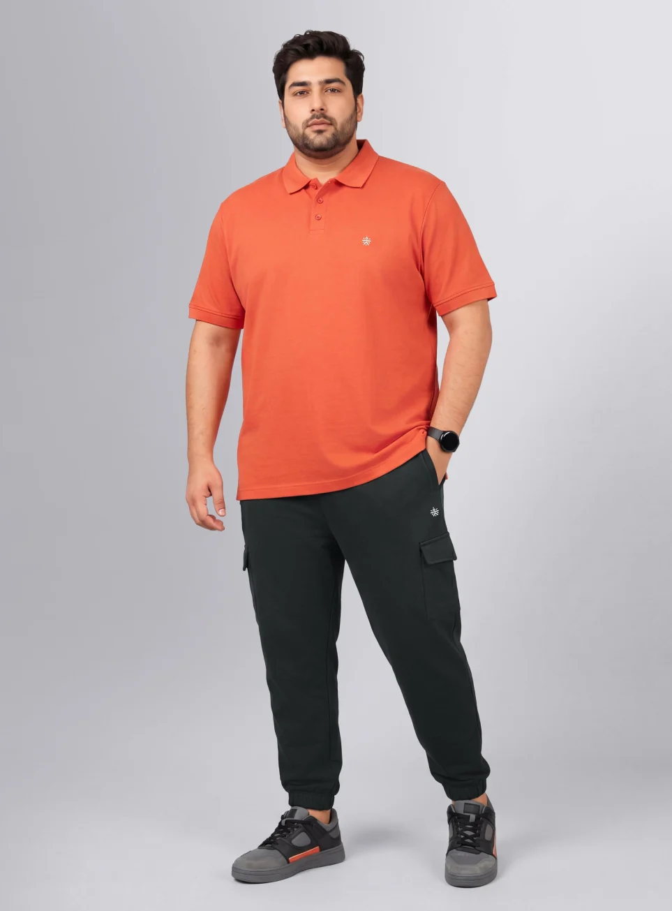Men's Black Move All Day Plus Size Cargo Joggers - Image 3
