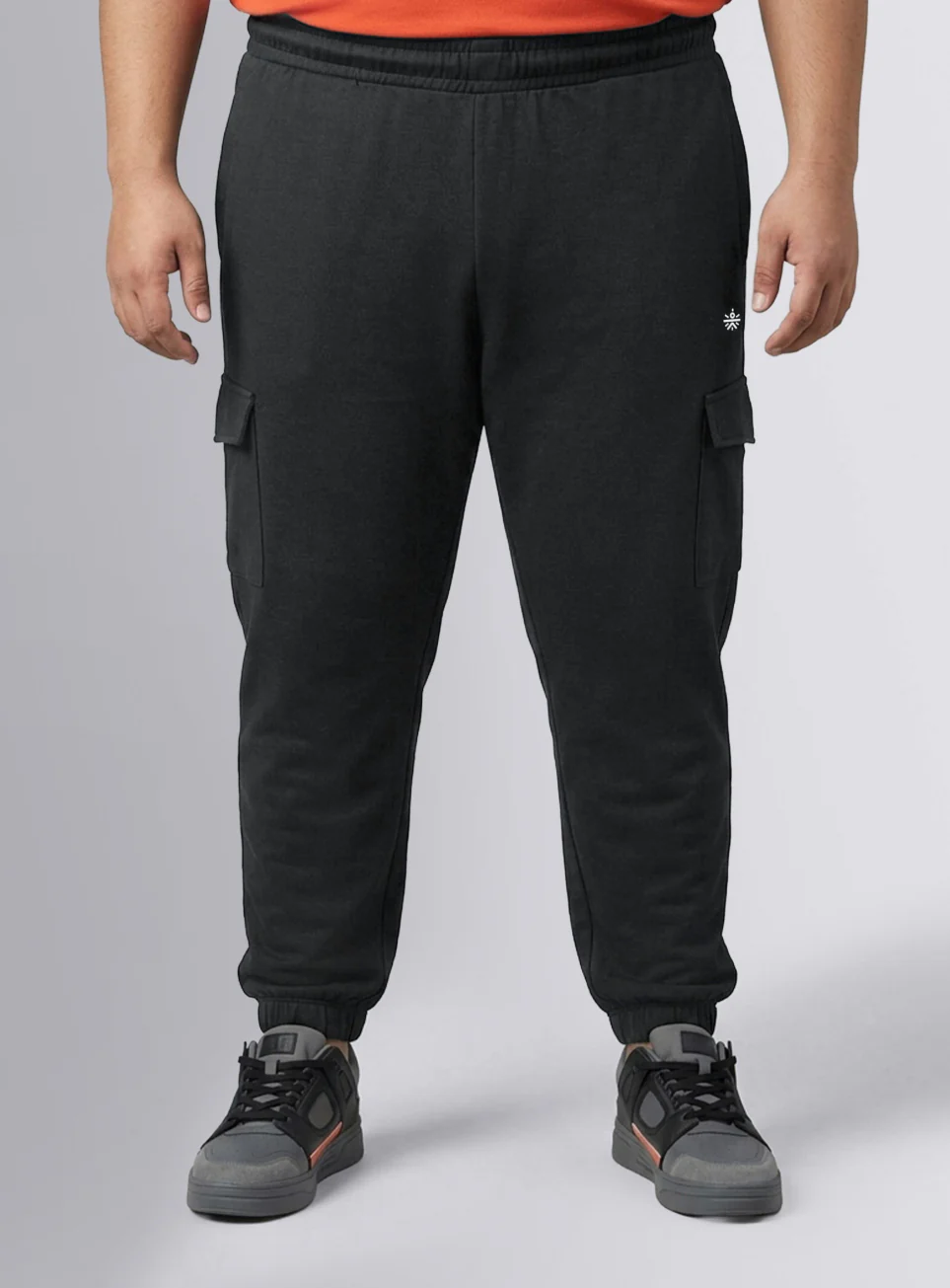 Men's Black Move All Day Plus Size Cargo Joggers - Image 4