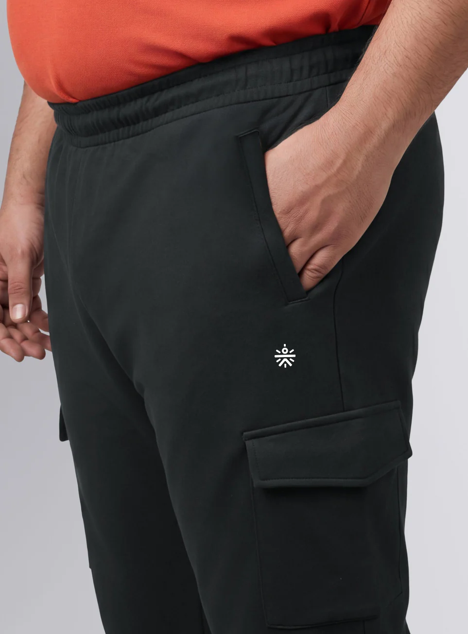 Men's Black Move All Day Plus Size Cargo Joggers - Image 7