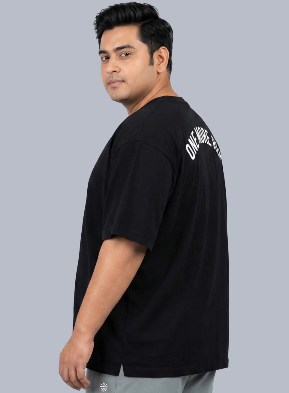 Men's Black One More Rep Graphic Plus Size Oversized Fit T-shirt