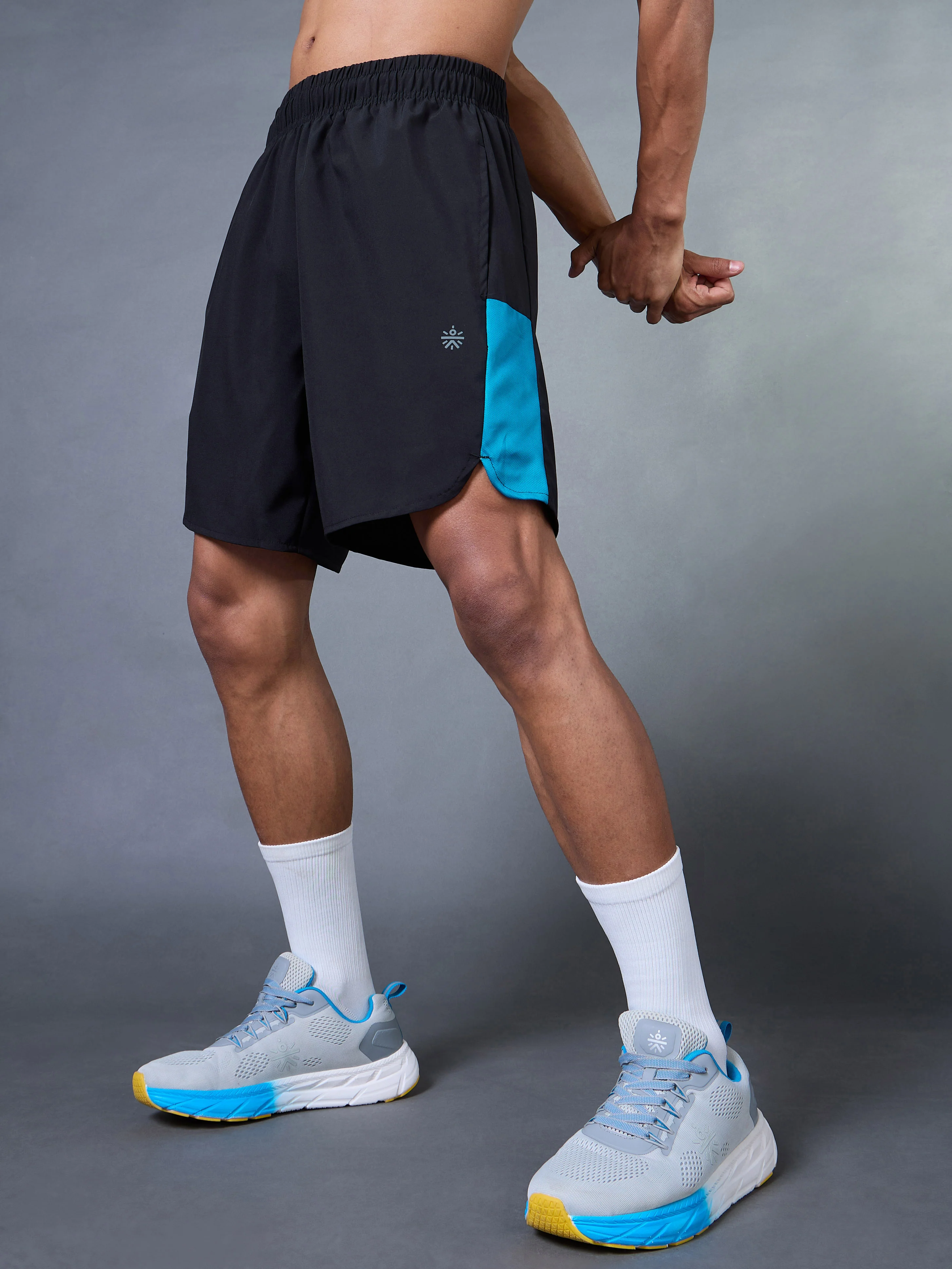 Men's Black Pace Up Runner's Shorts