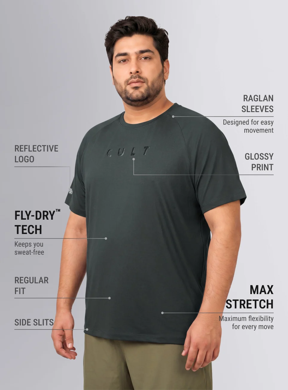 Men's Black Plus Size Pro Run Athlete T-shirt - Image 5