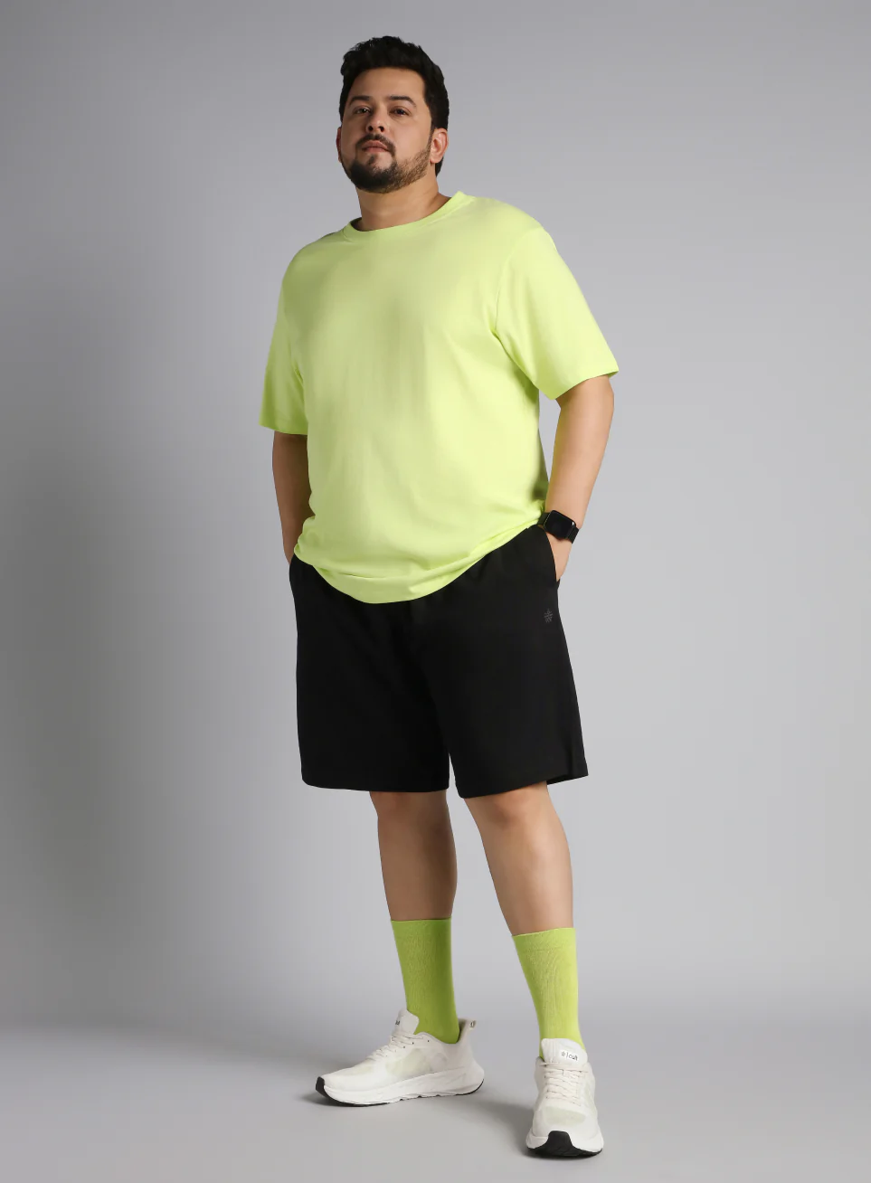 Men's Black Plus Size Training Essential Shorts - Image 2