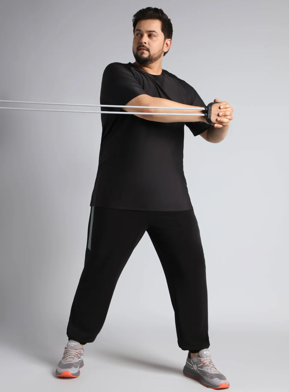 Men's Black Plus Size Training Joggers - Image 2